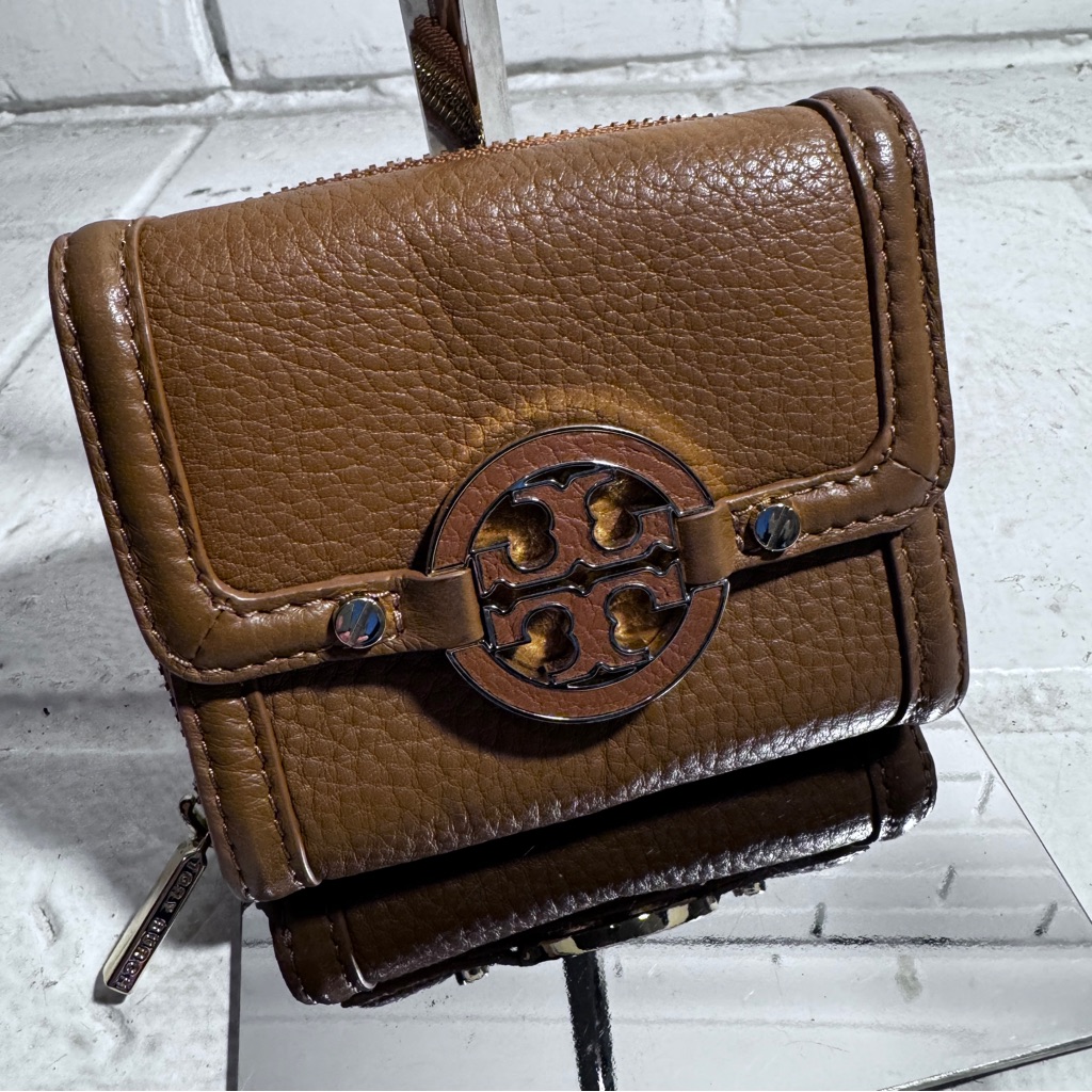 Tory Burch Amanda Leather Wallet Royal Tan